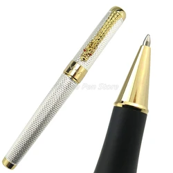 Jinhao – stylo à bille avec attache Dragon, 1200mm, finition dorée, canon en maille métallique et argentée, papeterie professionnelle de bureau, 0.7 