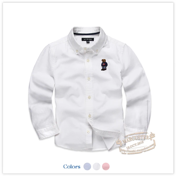 Рубашка весенняя одежда чистый хлопок, для мальчиков, Rtw2019, длинный рукав, стиль, для больших мальчиков, ткань Оксфорд, хлопок, Класс B Rkbc5112