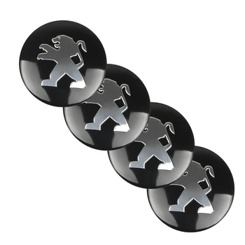 

4Pcs Car Accessories 3D Tire Wheel Center Hub Caps Sticker Decals For Peugeot 107 108 206 207 308 307 508 2008 3008 Car Styling