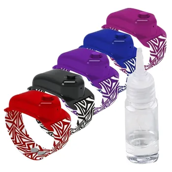 

Newest 5PC Hand Sanitizer Dispensing Portable Bracelet Silicone Wear Sanitizer Wristband Hand Dispenser 10ML with 5 Bottle Red