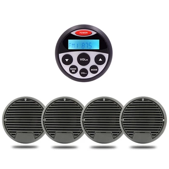 

Waterproof Marine Stereo Audio Radio Bluetooth FM AM Receiver Car MP3 Player+2 Pair 3" Marine Speaker For ATV UTV SPA Boat Yacht