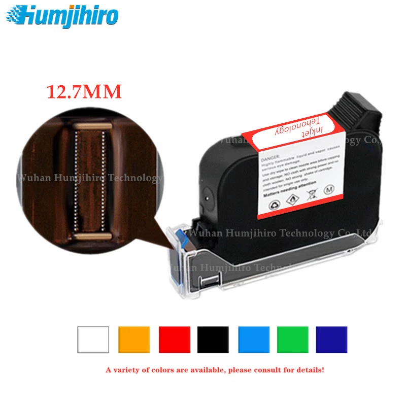

Быстросохнущий чернильный картридж HUMJIHIRO 12,7 мм, совместим с JS10/JS12/JS21/2588 +/BK42A/WK42A/RK42A, ручной струйный принтер