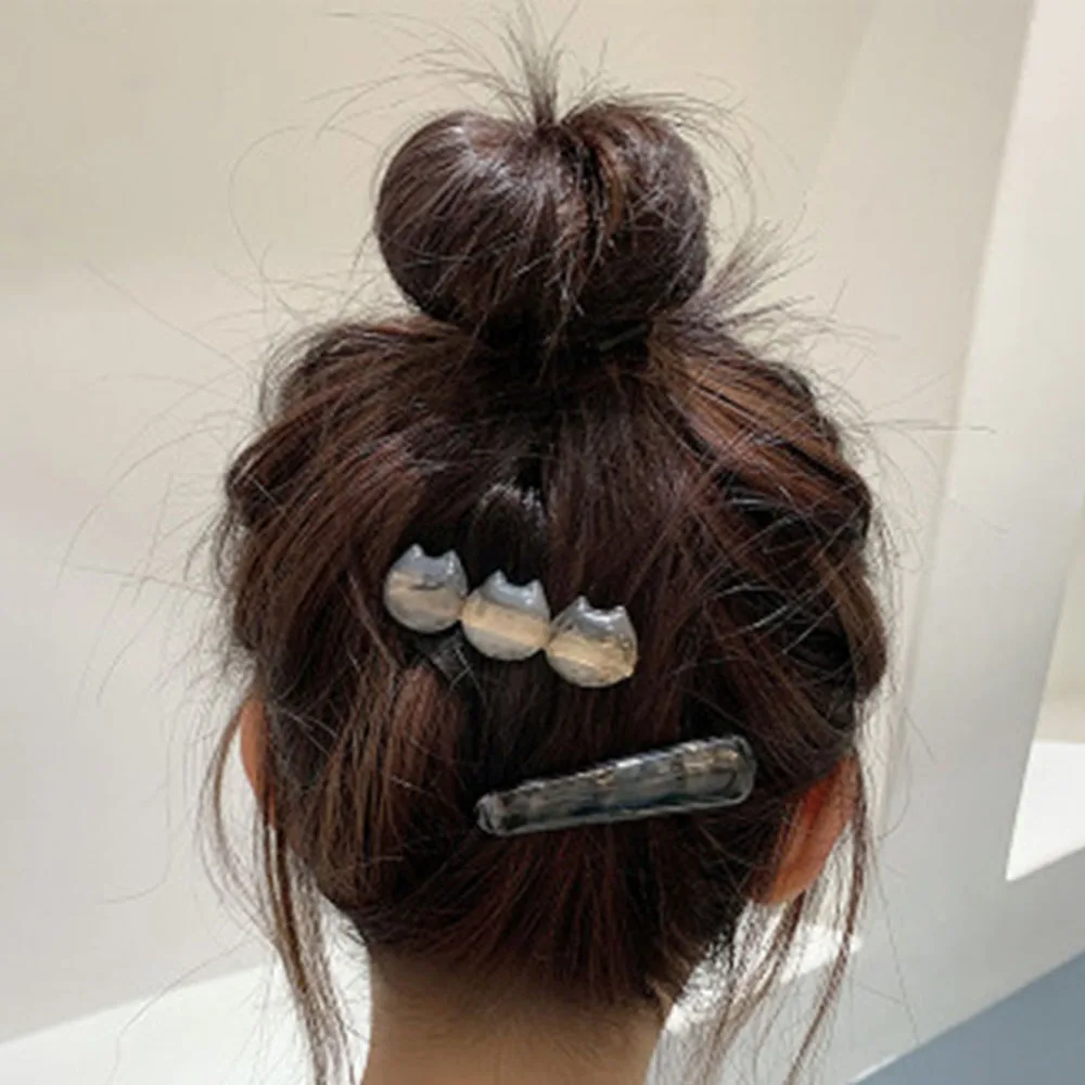 2PCS Korea Acetate Sheet Ins Wind Hairpin Sweet Kitten Side Clip Bangs Clip Word Clip Girl