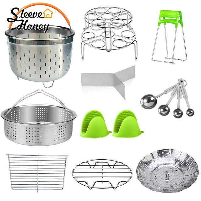 Stainless Steel Pressure Cooker Set Instant Pot 2 Steamer Baskets