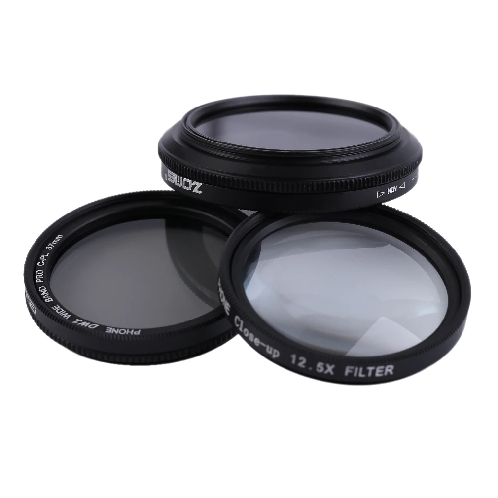 ZOMEI 4 In 1 Mobile Phones Filter Lens Universal Clip Mobile Phone Filter 37MM Wide Lens Camera Lens Set For iPhone