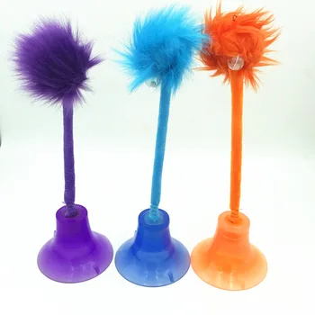 

1PC Funny Cat Toys Elastic Feather Spring Sucker Toys For Cat Playing Pet Toy Training