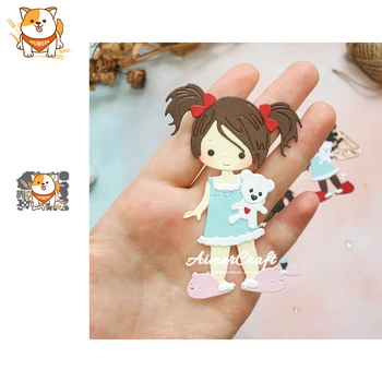 

Pajamas Girl Metal Cutting Dies Scrapbooking Stencil DIY Decorative Embossing Craft Die Cuts Card Making New Dies For 2020