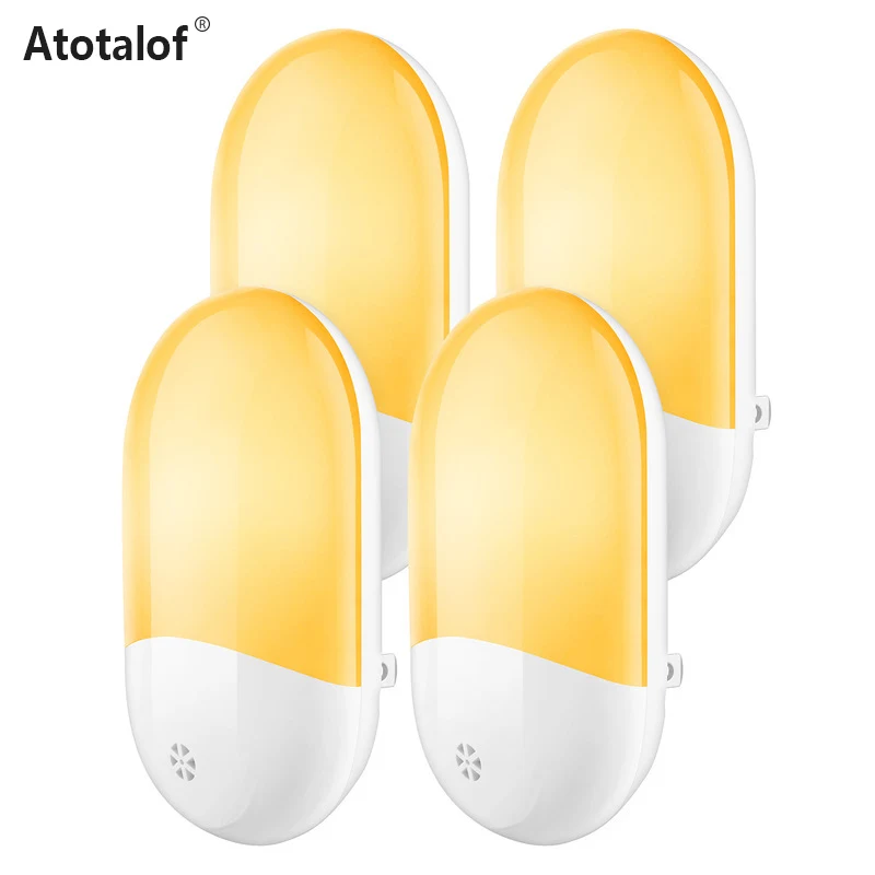 

Atotalof 1Pcs 100-240V Mini LED Night Light Auto Led Night Lamp Warm Lights Sensor Control Wall Lamp for Children Mother Bedroom