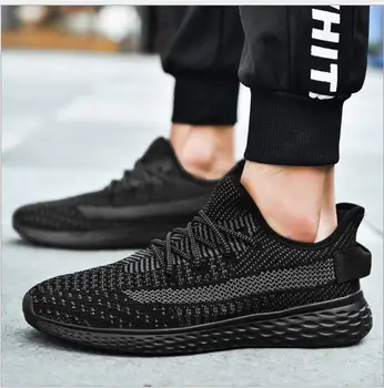 

Men's sports and leisure large size coconut shoes men's trend breathable all black mesh running men's shoes