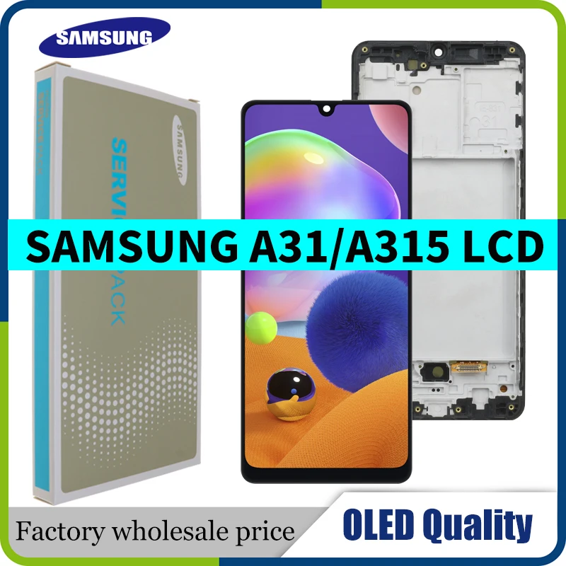 ЖК-дисплей с рамкой и дигитайзером в сборе OLED экран для Samsung Galaxy A31 Замена A315 A315F |