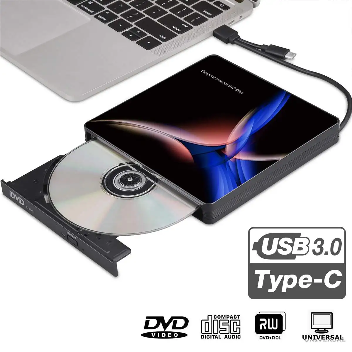 USB 3 0 Type C внешний DVD записывающее устройство DVD/CD ROM проигрыватель Portatil оптический