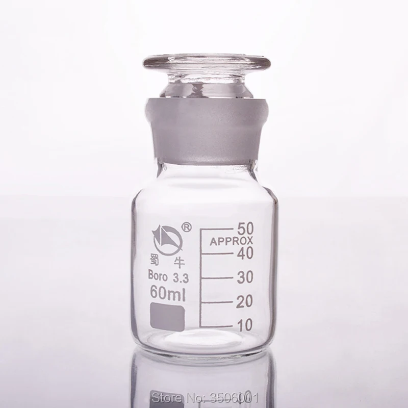

Reagent bottle,Wide mouth,Clear,Boro. 3.3 glass,Capacity 60ml,Sample Vials