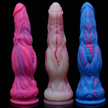 New Huge Realistic Dildo Soft Silicone Animal Massage Sex Toys For Men Women Big Anal Beads Anal Butt Fantasy Liquid Sex Shop 18 1