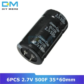 

6PCS lot 2.7V 500F 35*60mm Super Farad Capacitor Vehicle Rectifier Capacitor Two Feet Ultracapacitor 60x35MM