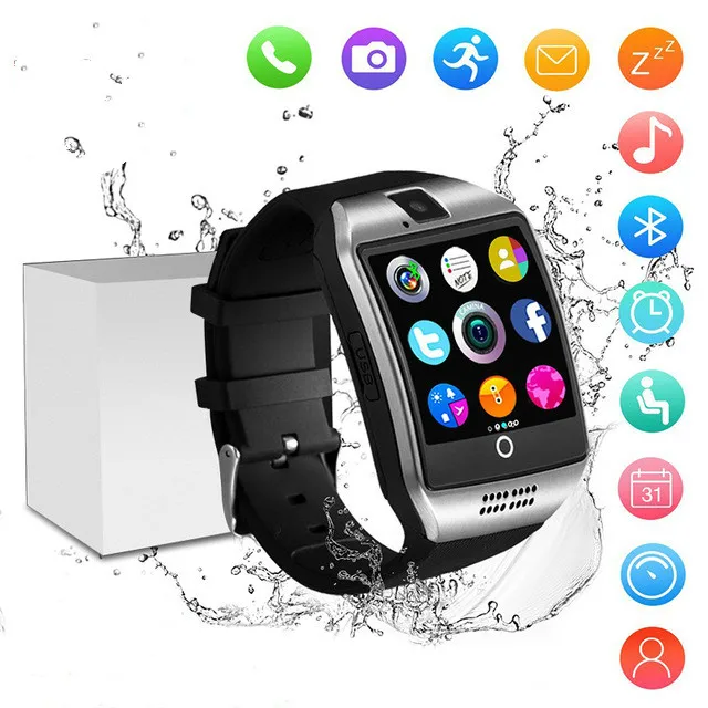 Q18 Bluetooth Смарт-часы Q18 фитнес-трекер Поддержка сенсорного экрана приложение скачать сим-карта TF камера циферблат/звонок для телефона Android