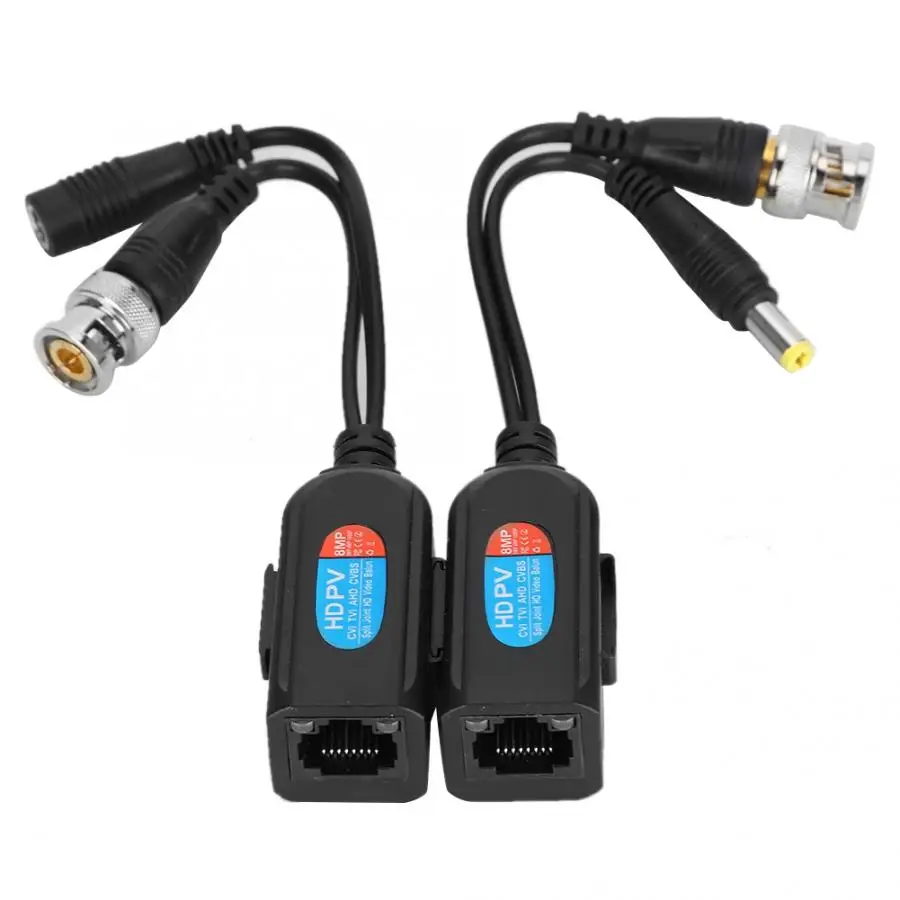 12 V-48 V 8MP видео балун Мощность передачи сигнала CVI/AHD TVI/CVBS передатчик с витой парой