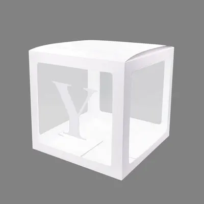 Y Nicro Алфавит прозрачная белая коробка Упаковка Имя шар DIY письмо коробка ребенок душ Любовь Свадьба День Рождения Декор# Bal121 - Цвет: Y