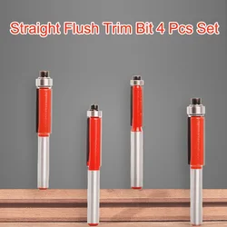 1/4 Polegada shank extremidade superior rolamento flush guarnição roteador bits conjunto moagem de corte diâmetro carpintaria carpinteiro ferramentas profissionais