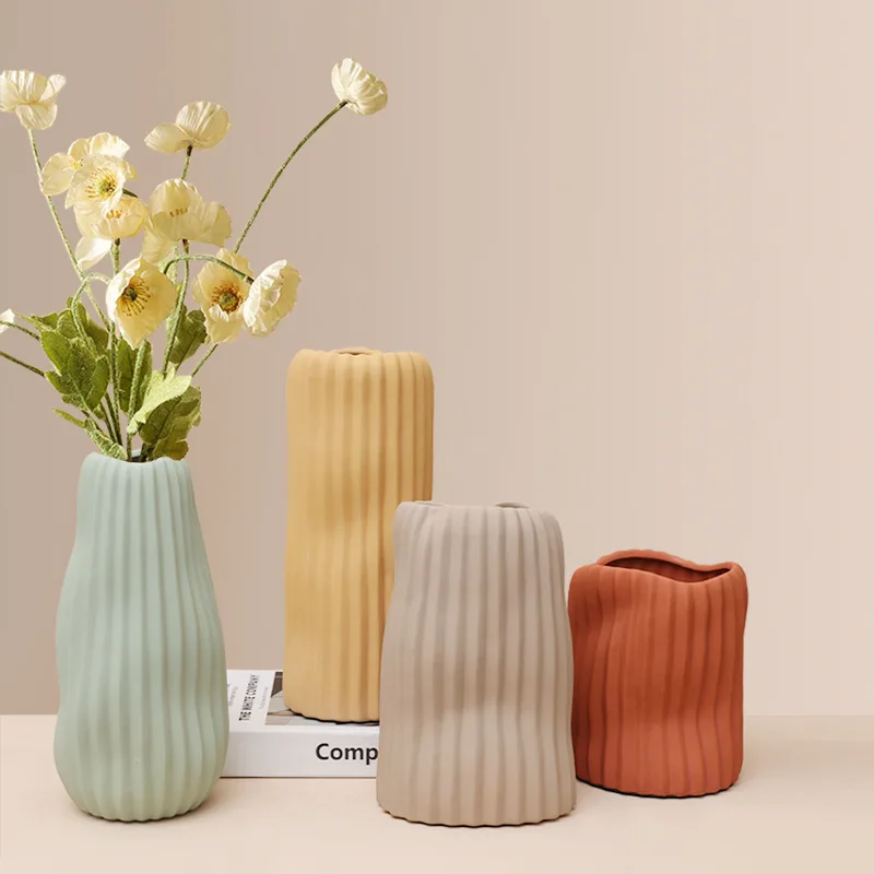 

Nordic Morandi Line Glaze Ceramic Vase Decoration Flower Vase Bedroom Study Home Wedding Table Decoration Vase Gifts