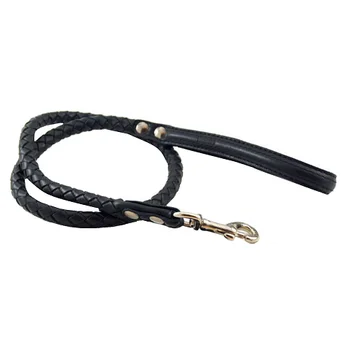 

ZOOMASTER dog leash leather black braided 7 mm x 1.2 m ZooMaster