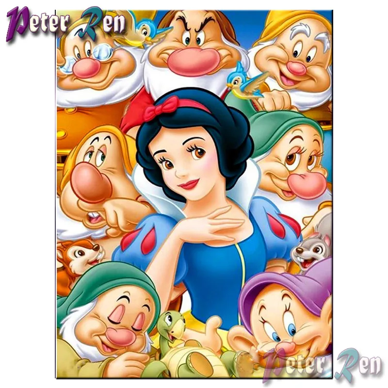 

5d diamond Painting Cross Stitch full Square\Round Embroidery Rhinestone Snow White and the Seven Dwarfs picture Children gift