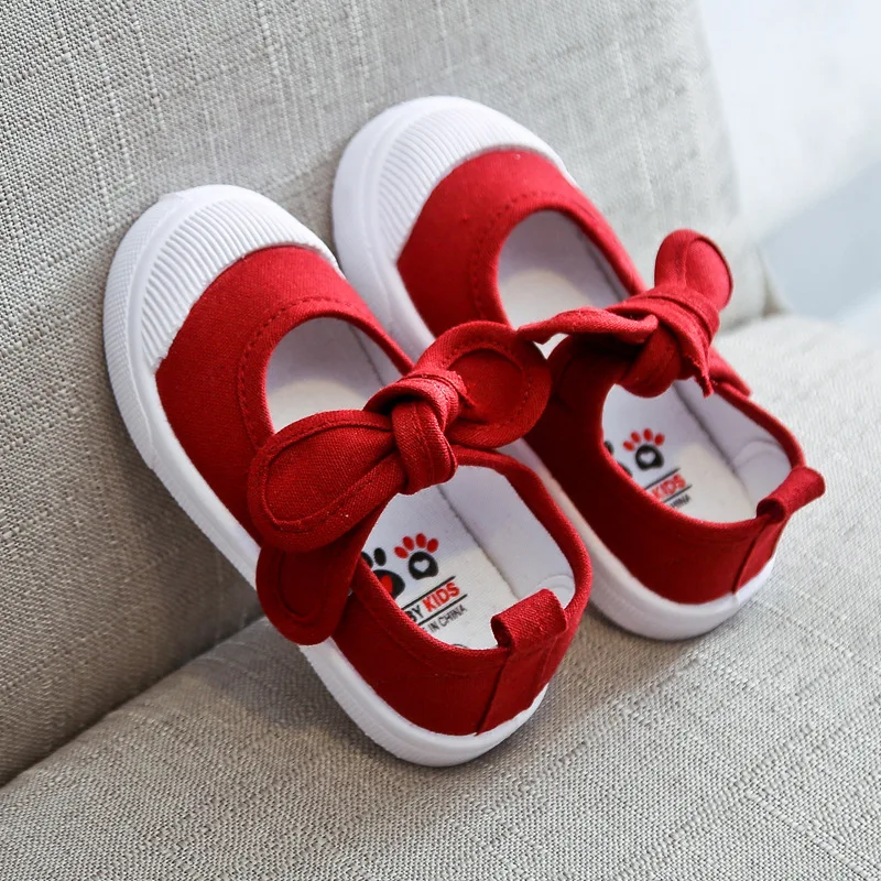 Для девочек кеды детские модные туфли с бантом; удобная детская Повседневное кроссовки для девочек принцесса обувь для малышей - Цвет: Wine red