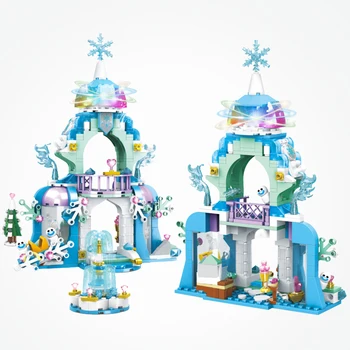 

Compatible GSBAN Friends Cinderella Princess Snow World 2 Magic Ice Castle Carnival Set Building Blocks Bricks toys for girls