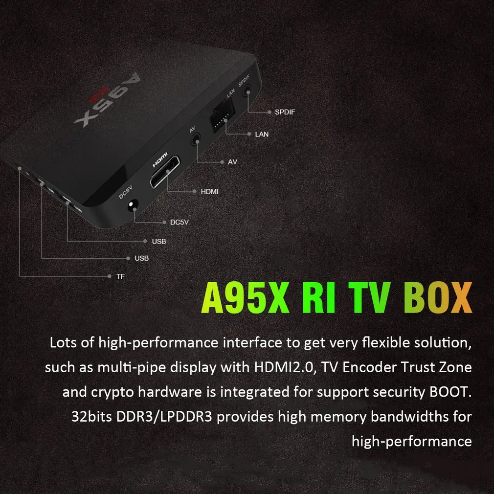 A95X R1 8 ГБ/16 ГБ Android 7,1 Smart tv Box 4K 3D Ultra HD медиаплеер четырехъядерный развлекательный медиаплеер телеприставка