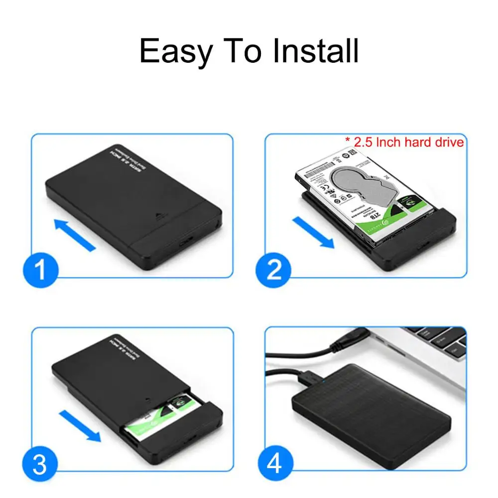 Чехол для жесткого диска 2,5 SATA на USB 3,0, адаптер для жесткого диска, корпус для жесткого диска SSD, коробка для внешнего жесткого диска, корпус для внешнего жесткого диска