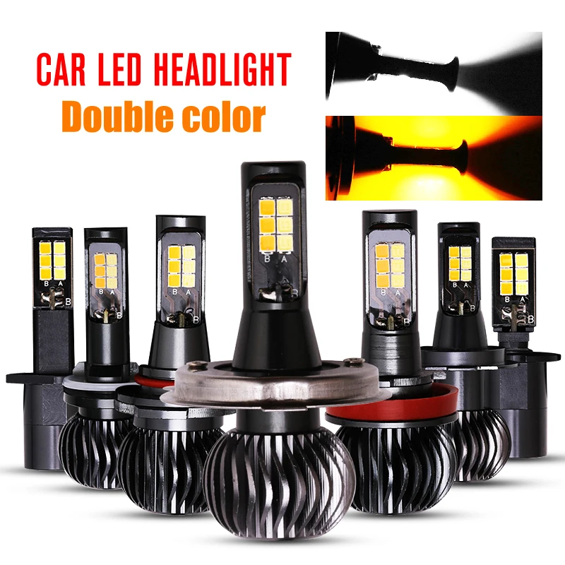 2 шт./компл. двойной Цвет H1 H3 H7 H8 H9 H11 9005 9006 880 881 Led противотуманная лампа фонарь H4