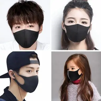 

10-20-50Pcs Black Face Mouth Mask Anti-Infection Virus Mouthmask Unisex Anti-dust Mouth Facemask Wholesale Breath Strap Washable