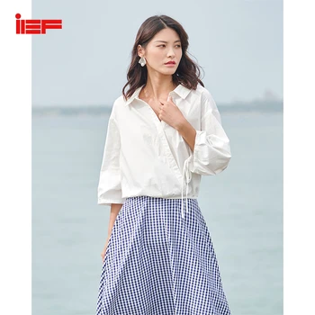 

IEF Spring Summer Fashion Women Shirt Causal Short Thin Vintage Female Tops 0601A-D0003-8-