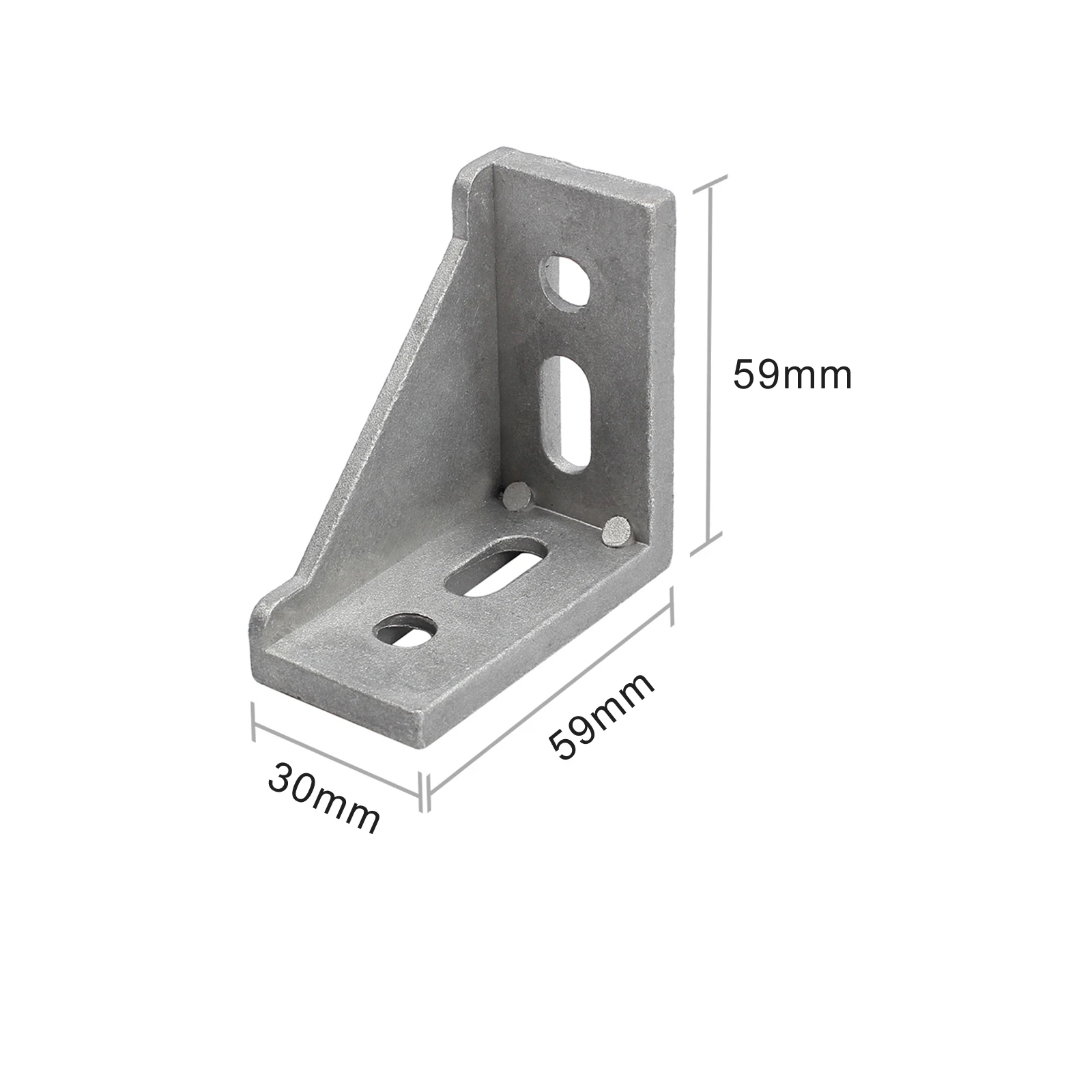 Aluminium 6 mm Angle Métal Support Montage Connecteur 2xm6 d = 2x6 5 mm 60x74x30