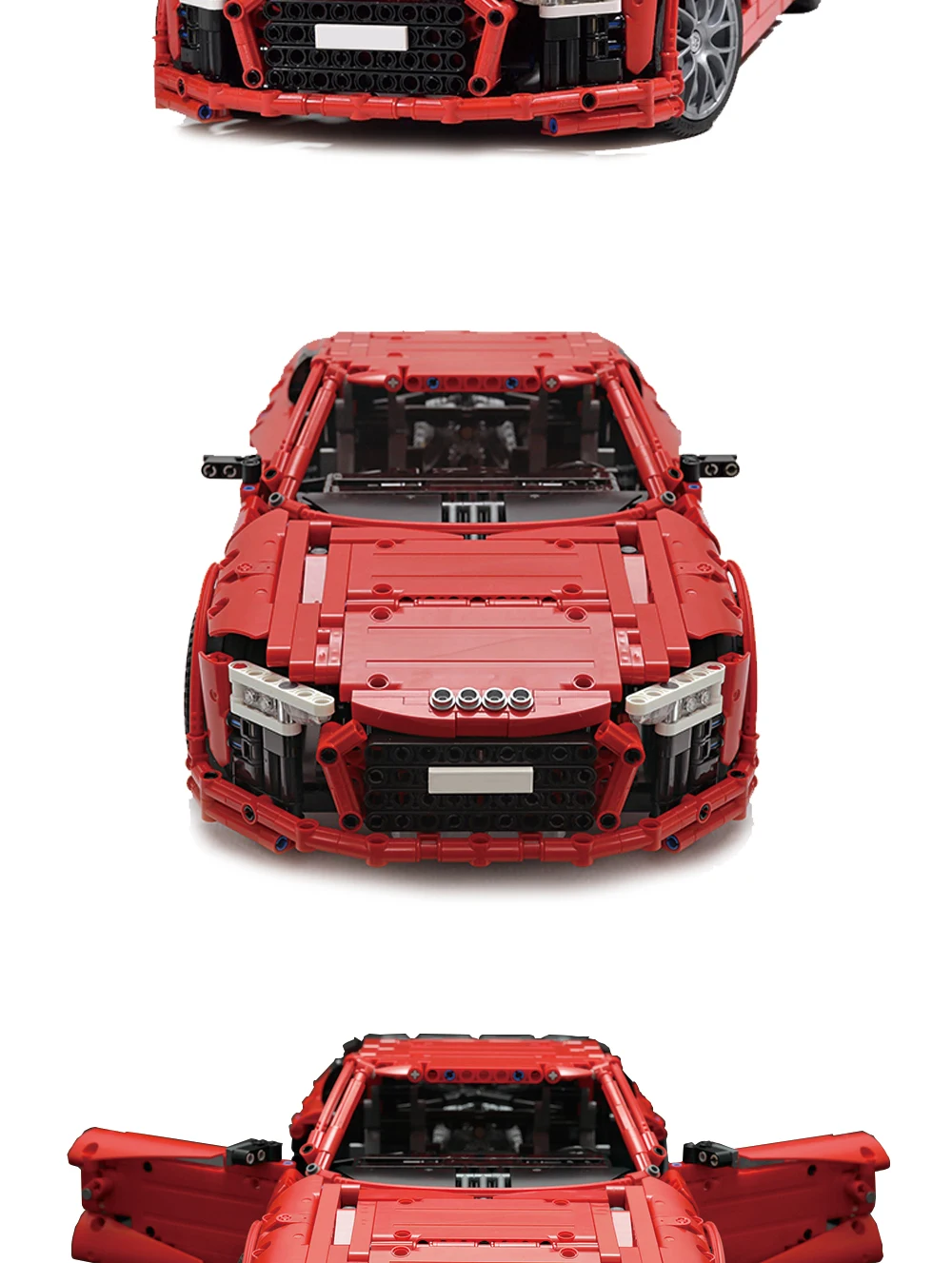 BuildMoc сборка для MOC Lamborghini Audi R8 V10 Ferrarii 458 Строительные блоки Набор игрушек Сделай Сам развивающий подарок детям на день рождения