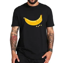 ЕС Размер хлопок футболка Тяжелая атлетика банан смешной мультяшный принт хлопок мягкая прикольная футболка