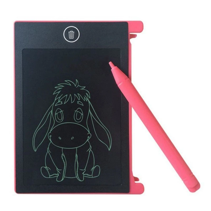 2 предмета 4,4-дюймовый ЖК-дисплей EWriter электронная Блокнот планшет для рисования изображение доска, розового и голубого цвета, для детей