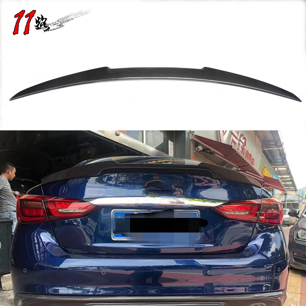 

For Infiniti Q50 2014-2018 Real Carbon Fiber Car Trunk Spoiler Lid 3*3K