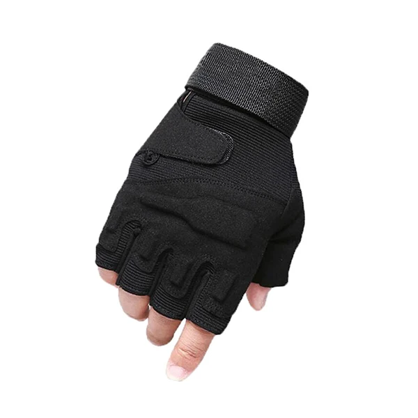Армейские тактические перчатки с полными пальцами, военные армейские митенки без пальцев, страйкбол, велосипедные перчатки для спорта на открытом воздухе, охотничьи перчатки - Цвет: Half Finger Black