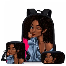 3 шт./компл. афро рюкзак для девочек детские школьные сумки черная искусство в африканском стиле для девочек для подростков мальчиков и девочек школьный Детские сумки для книг