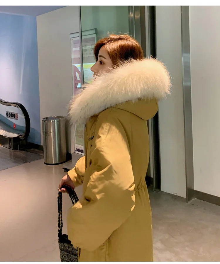 Модное женское пуховое пальто на молнии, Одноцветный утепленный пуховик с капюшоном на белом утином пуху