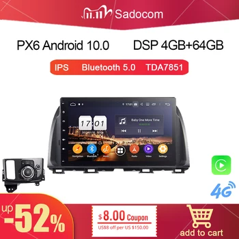 

DSP PX6 10.1" 2 din Android 9.0 8Core 4GB RAM 64GB Car DVD Player For Mazda CX-5 ATENZA GPS Glonass autoradio Bluetooth 5.0