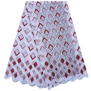 

African Lace Fabric 2019 High Quality Lace Swiss Voile Lace In Switzerland Stoned Soft 100% Cotton Lace Fabric For Dress 1748