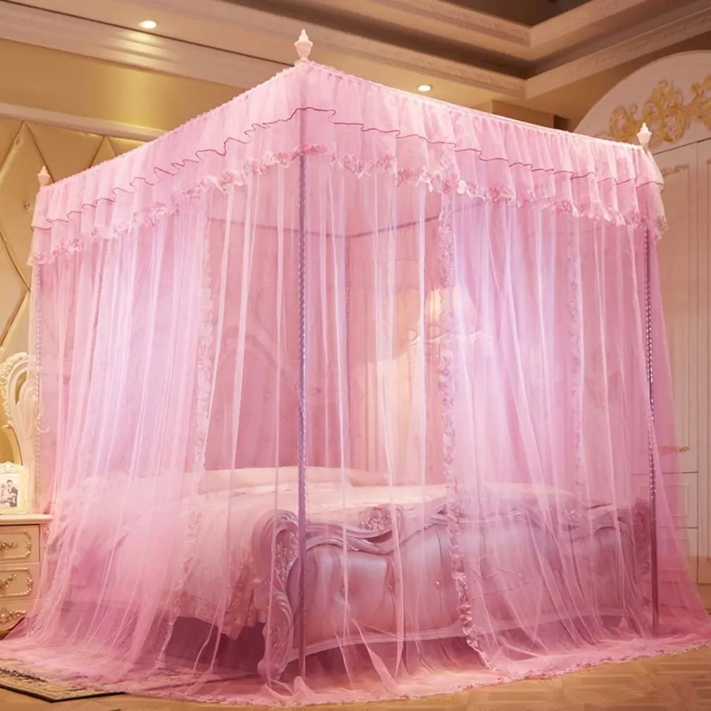 

Mosquito Net Three Open Door Princess Wind Floor Bracket Encryption Thickened 1.5 Court 1.8M1.2 M Bed Double Home
