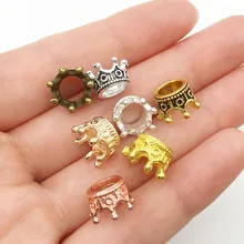 

70pcs/lot 6*8mm Crown Metal Beads Gold Silver Plated Solid Alloy Beads for Necklace Bracelets DIY Jewelry Making Accessories