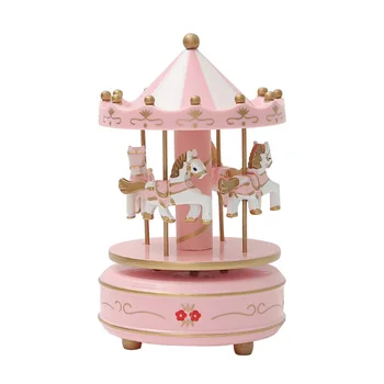 

Wood Decoration Crafts Home Decoration Accessories Music Box Carousel Christmas Decor Ornament Birthday Gifts Household Figurine