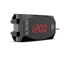 12V 3 in 1 Voltmeter Ammeter for Motorcycle Electric Vehicle Time Clock Multi-function With Digital Display