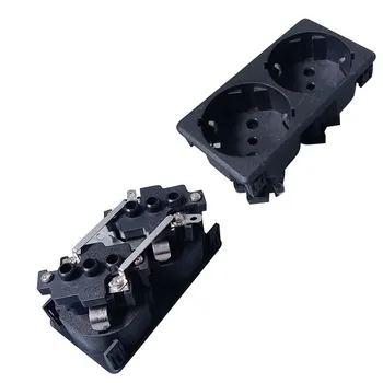 

AC 16A 250V Double EU European standard Wall Power Socket Panel Outlet Embedded Industrial Power Socket Assemble Power Cord
