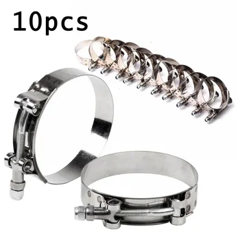

10pcs T Bolt Clamp 83-91mm Durable 304 Stainless Steel Galvanized Material For ID 3 Inch 76mm Silicone Tube