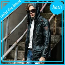 Мужская Весенняя замшевая куртка из овчины, дизайнерская мотоциклетная куртка с капюшоном, натуральная кожа, брендовая Мужская винтажная Классическая куртка