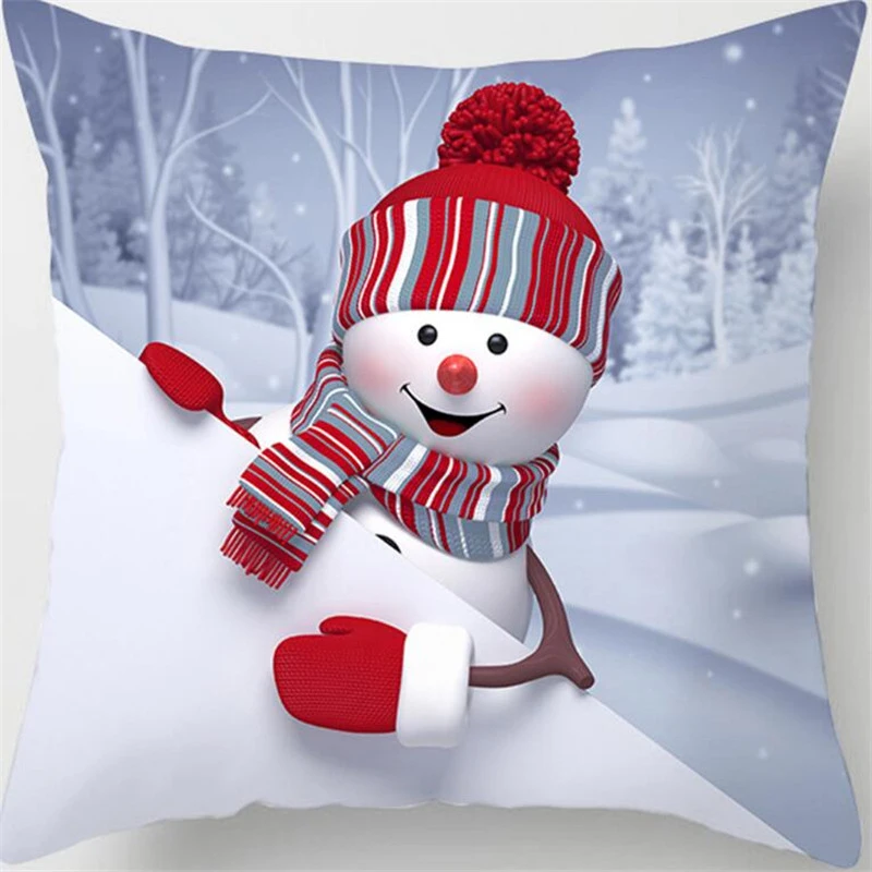 4545Cm Happy New Year Christmas Santa Claus Xmas Decorations for Home Cotton Elk Decorative Pillows Cover adornos de navidad (7)